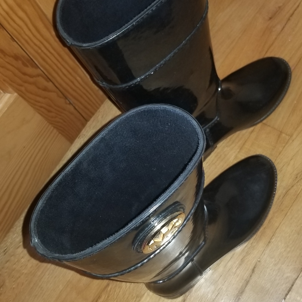 Black Michael Kors rain boots - Picture 3 of 4
